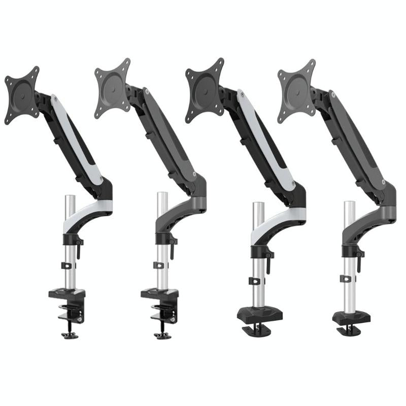 Adjustable desktop monitor stand that rotates