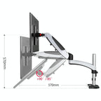 Adjustable desktop monitor stand that rotates