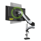 Adjustable desktop monitor stand that rotates