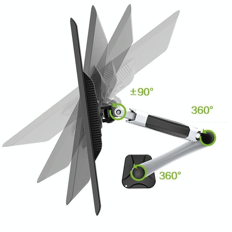 Adjustable desktop monitor stand that rotates