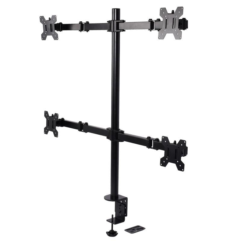 Desktop bracket carrying multiple screens from one base
