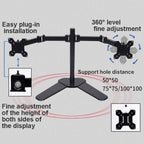 Desktop bracket carrying multiple screens from one base