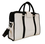 White leather briefcase