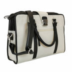 White leather briefcase