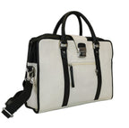 White leather briefcase