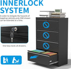 Professional Black Steel Lateral Filing Cabinet Storage-4