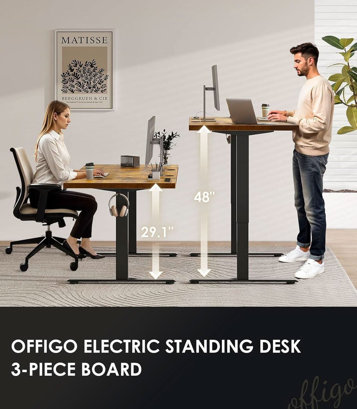 Electric Standing Desk 71 Inch Height Adjustability-2