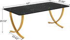 Black executive desk with brass toned detailing
