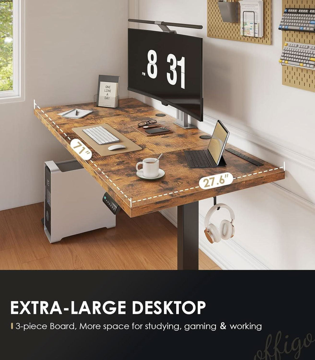 Electric Standing Desk 71 Inch Height Adjustability-4