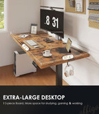 Electric Standing Desk 71 Inch Height Adjustability-4