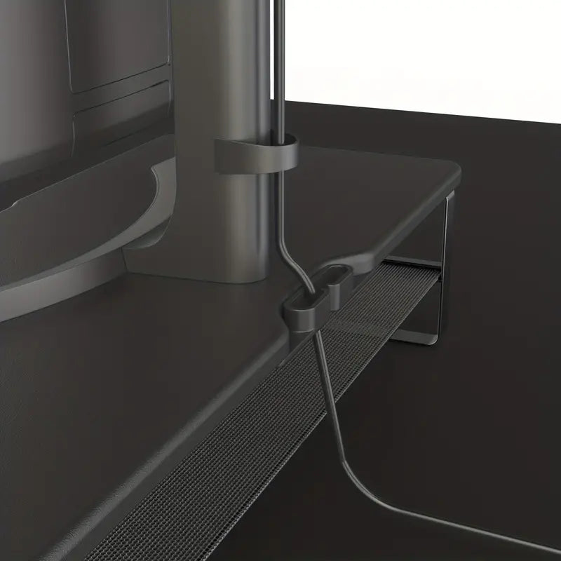 Two tier monitor riser with a drawer built into the base