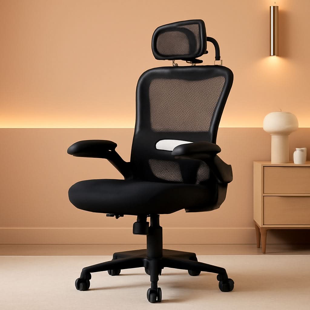 Ergonomic Black Office Chair High Back With Wheels-0