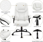 High Back Executive Chair White Ergonomic Office Chair-3