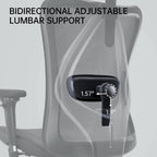 Grey Ergonomic Office Chair With Adjustable Headrest-4