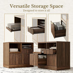 Black Walnut Three Drawer Lateral Filing Cabinet-3