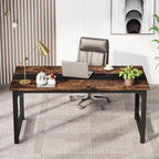 Wide executive desk with a deep top for multiple monitors