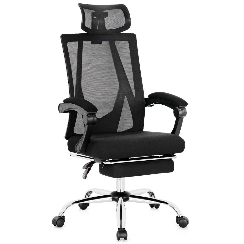 Mesh ergonomic office chair with an adjustable headrest