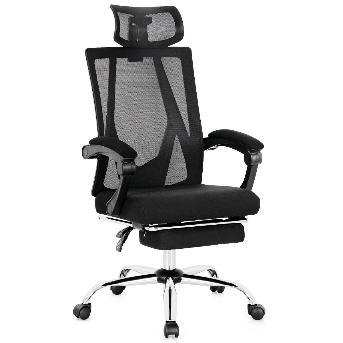 Mesh ergonomic office chair with an adjustable headrest