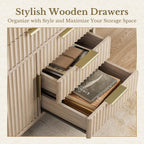 Portable Filing Cabinet Five Drawer Oakwood Finish-4