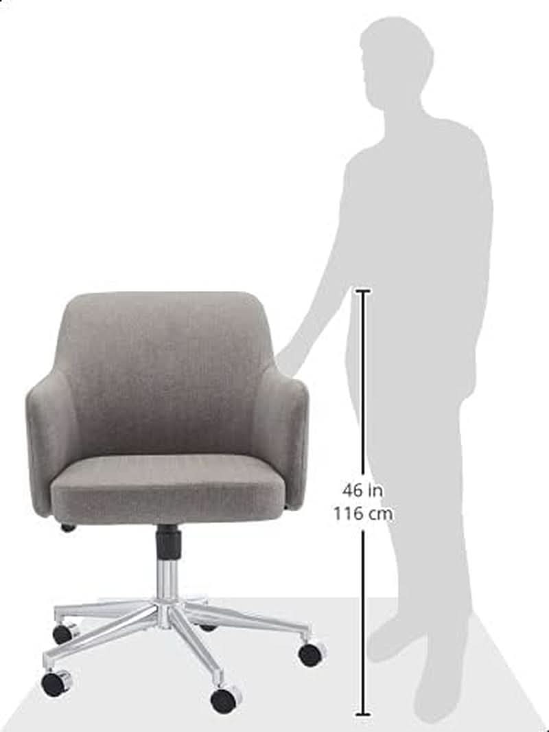Light grey office chair with a swivel base