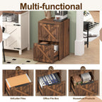 Farmhouse Two Drawer Wooden Filing Cabinet Storage-3