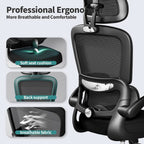 Ergonomic Black Office Chair High Back With Wheels-2