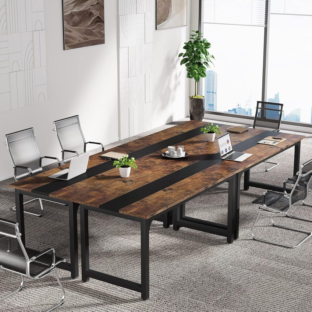 Wide executive desk with a deep top for multiple monitors