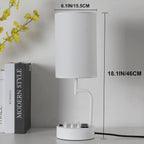 Table Lamp With 3 USB Ports White Finish For Home Office-4