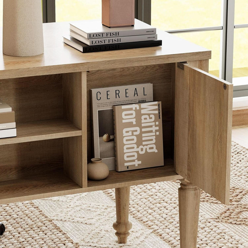 Distressed oak executive desk with a matching glass door bookcase