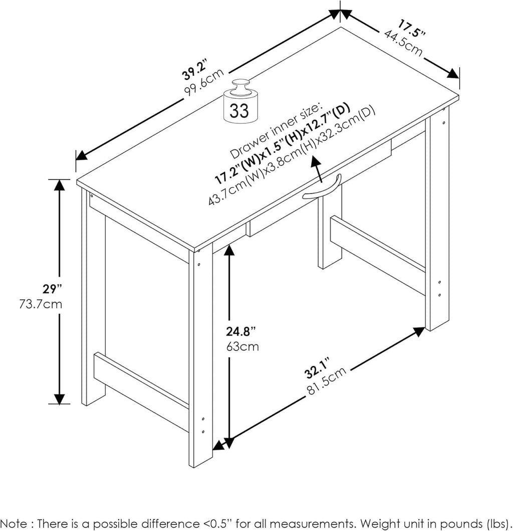 Blackwood writing desk with a single drawer