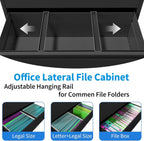 Professional Black Steel Lateral Filing Cabinet Storage-3