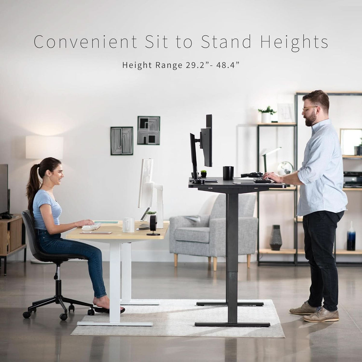Electric Standing Desk 71x30 Memory Height Adjustment-4