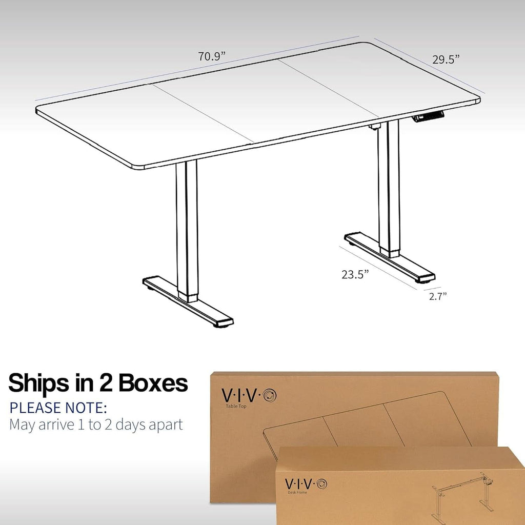 Electric Standing Desk 71x30 Memory Height Adjustment-2