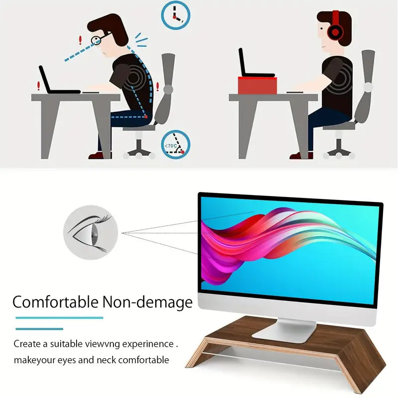 Black walnut monitor riser with storage underneath