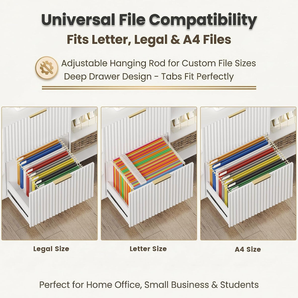 Architectural White Fluted Oak Filing Cabinet Locking-2