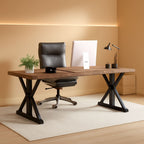 Light oak executive desk in a home office