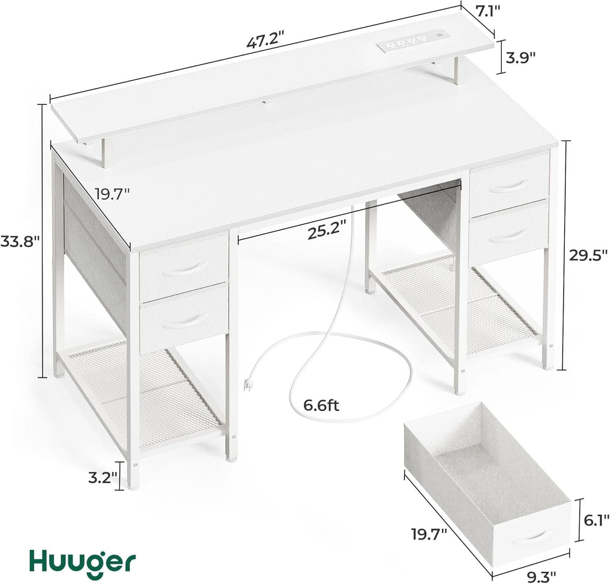 47 Inch Gaming Desk With LED Lights For Home Office-1
