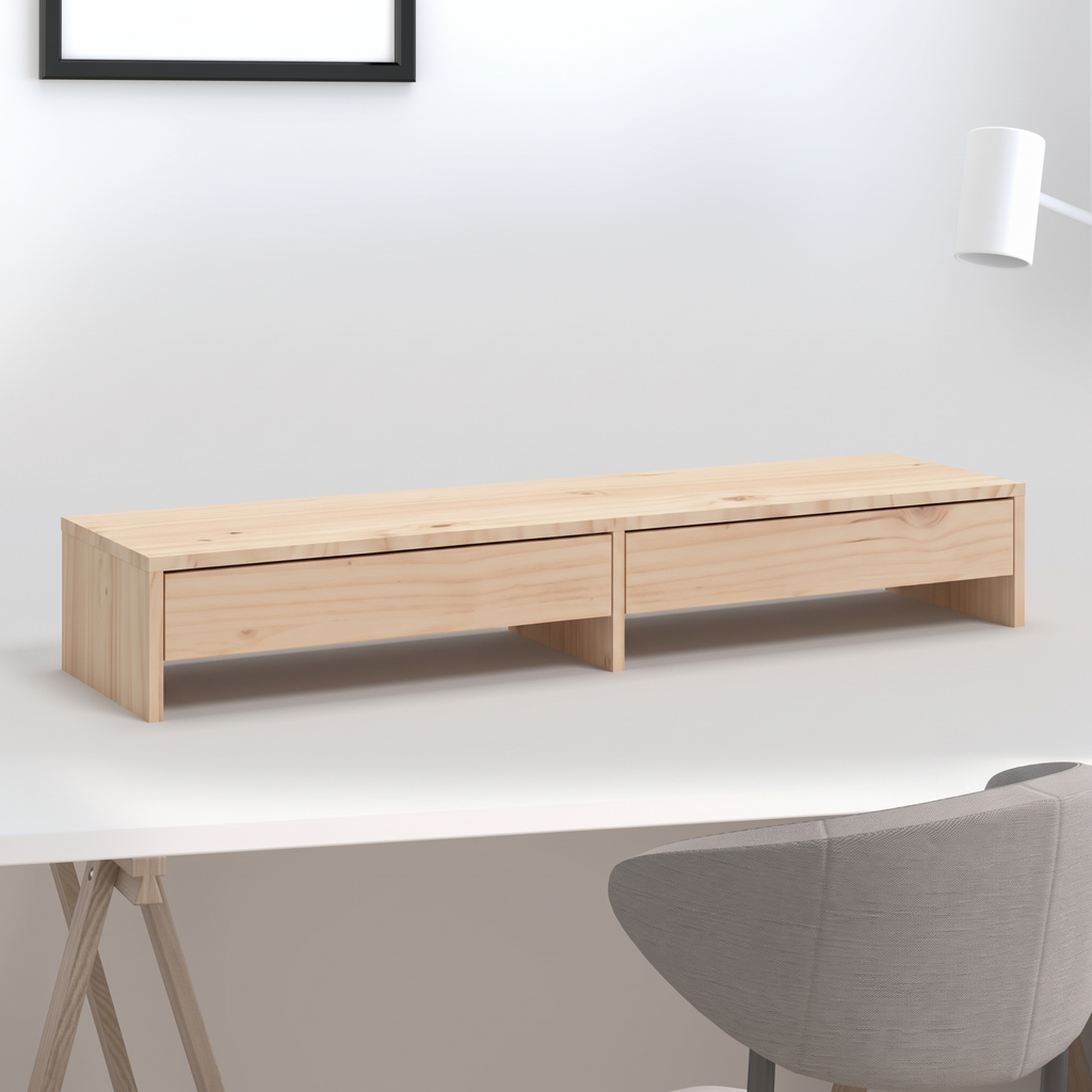 Riva Solid Pine Monitor Riser 100 x 27 x 15cm — product hero shot