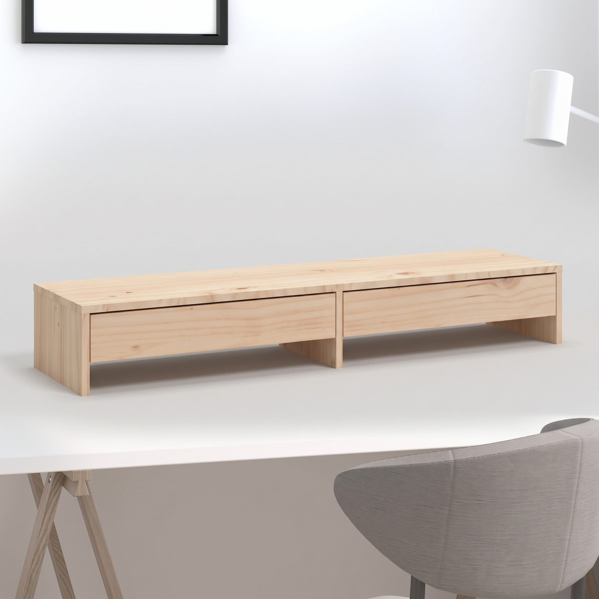 Riva Solid Pine Monitor Riser 100 x 27 x 15cm — product hero shot