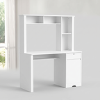 Vicenza White Desk with Bookshelf and Cabinet 134cm — product hero shot