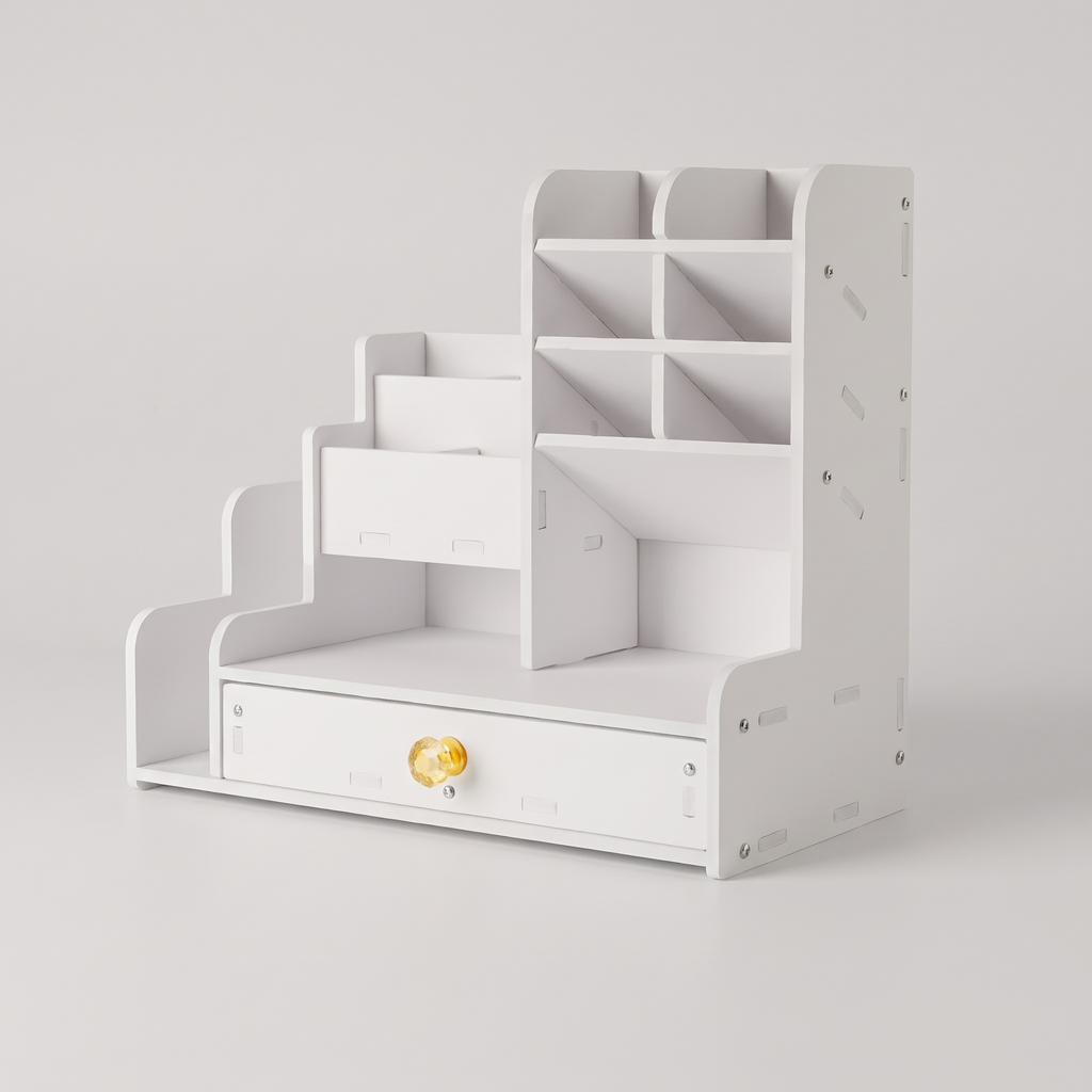 Alba Compact Study Desk with Storage — product hero shot