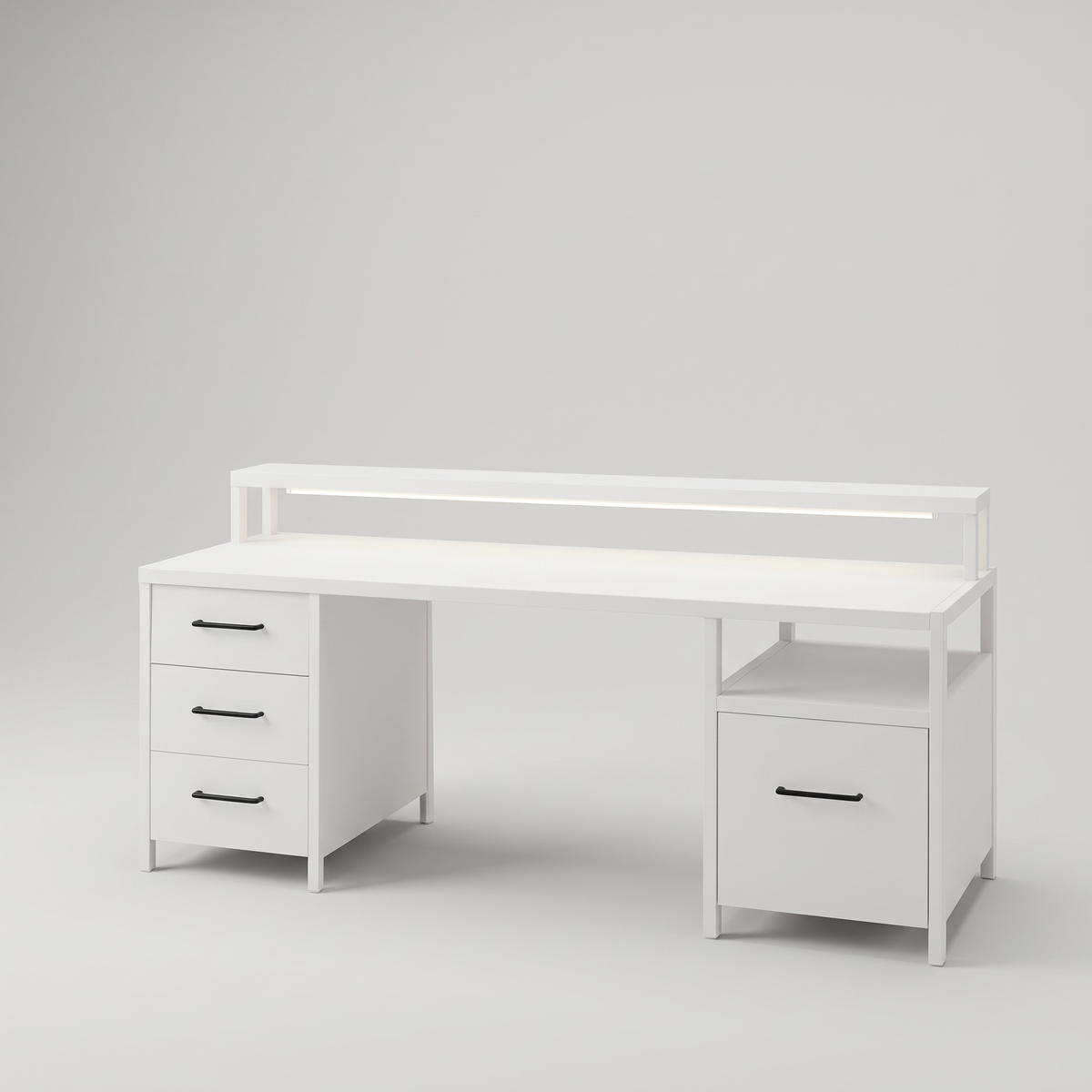 Modern LED Desk with Five Drawers — product hero shot
