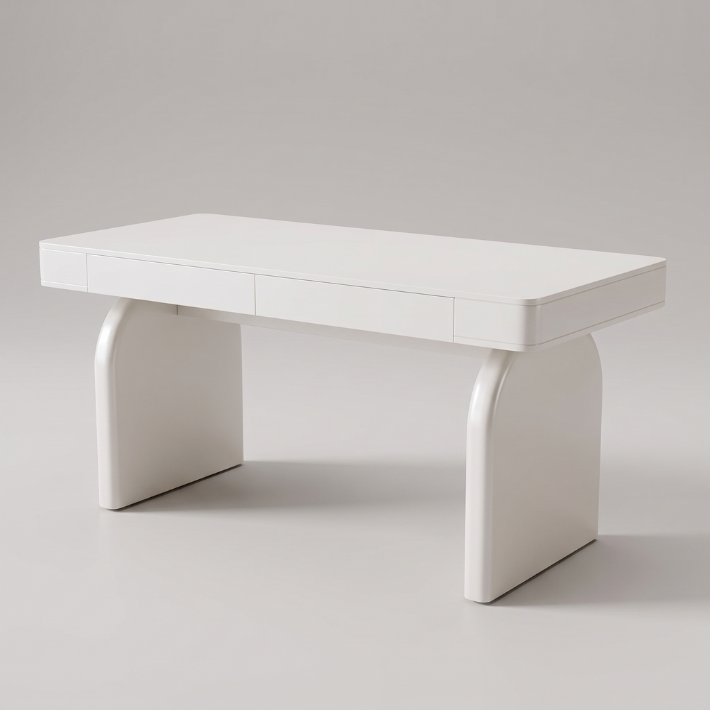 Como White Executive Desk with Drawers 63 inch — product hero shot