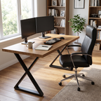 Savoia Light Walnut Executive Desk 71 inch — in a home office