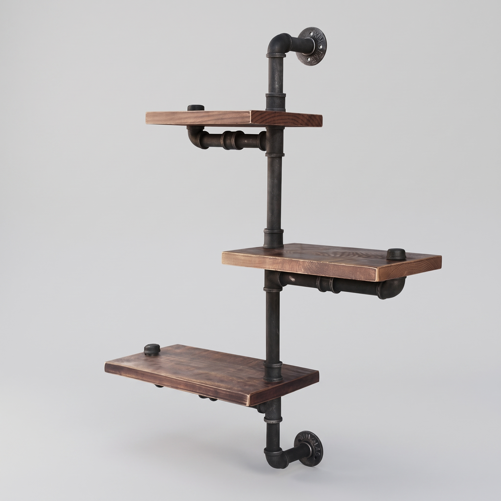 Foundry Industrial Pipe Wall Shelves, Three Tier — product hero shot