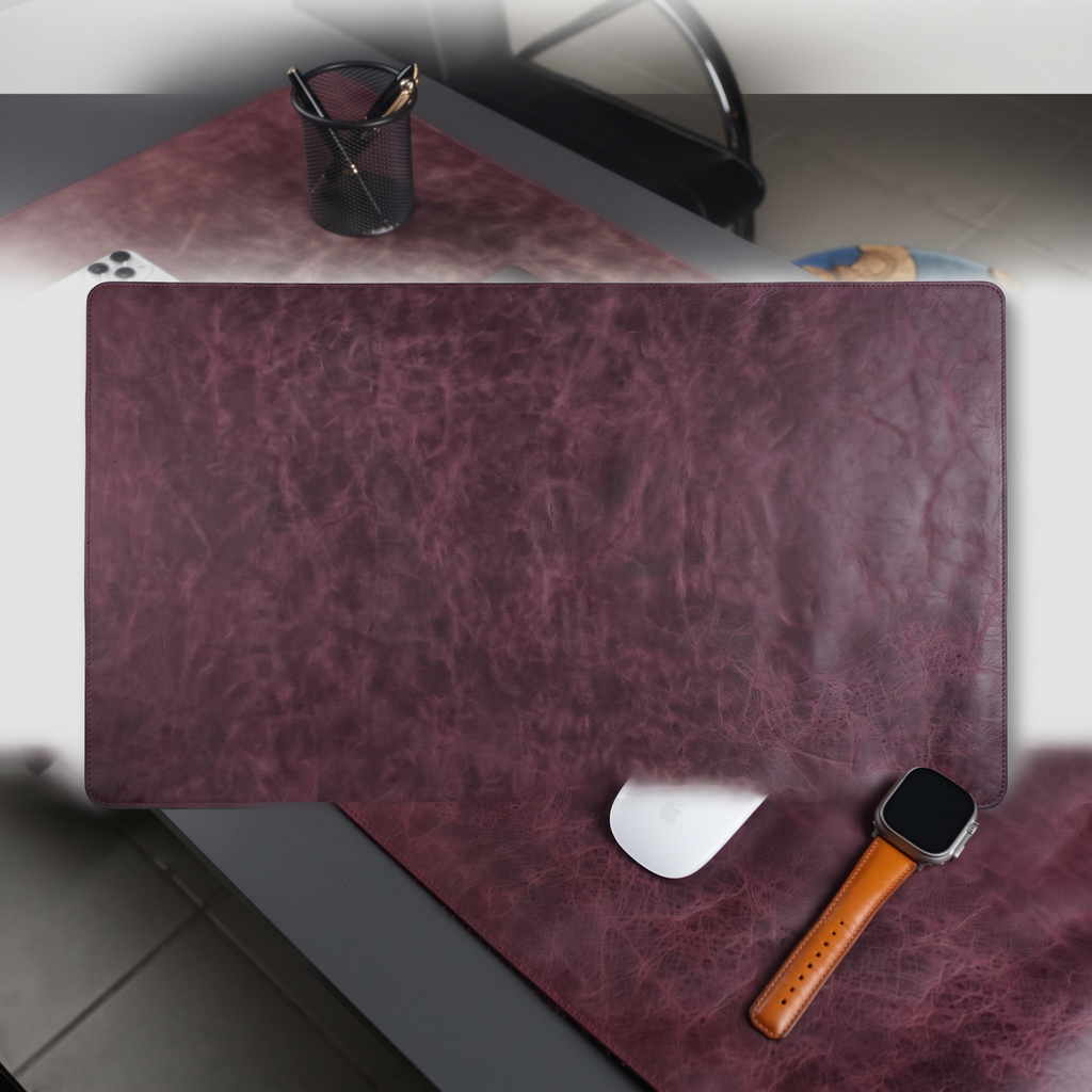 Jersey Leather Desk Pad, Purple — product hero shot