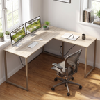 Siena Maple L Shaped Corner Desk 48 inch — in a room corner