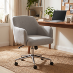 Nova Light Grey Swivel Office Chair — at a desk in a home office