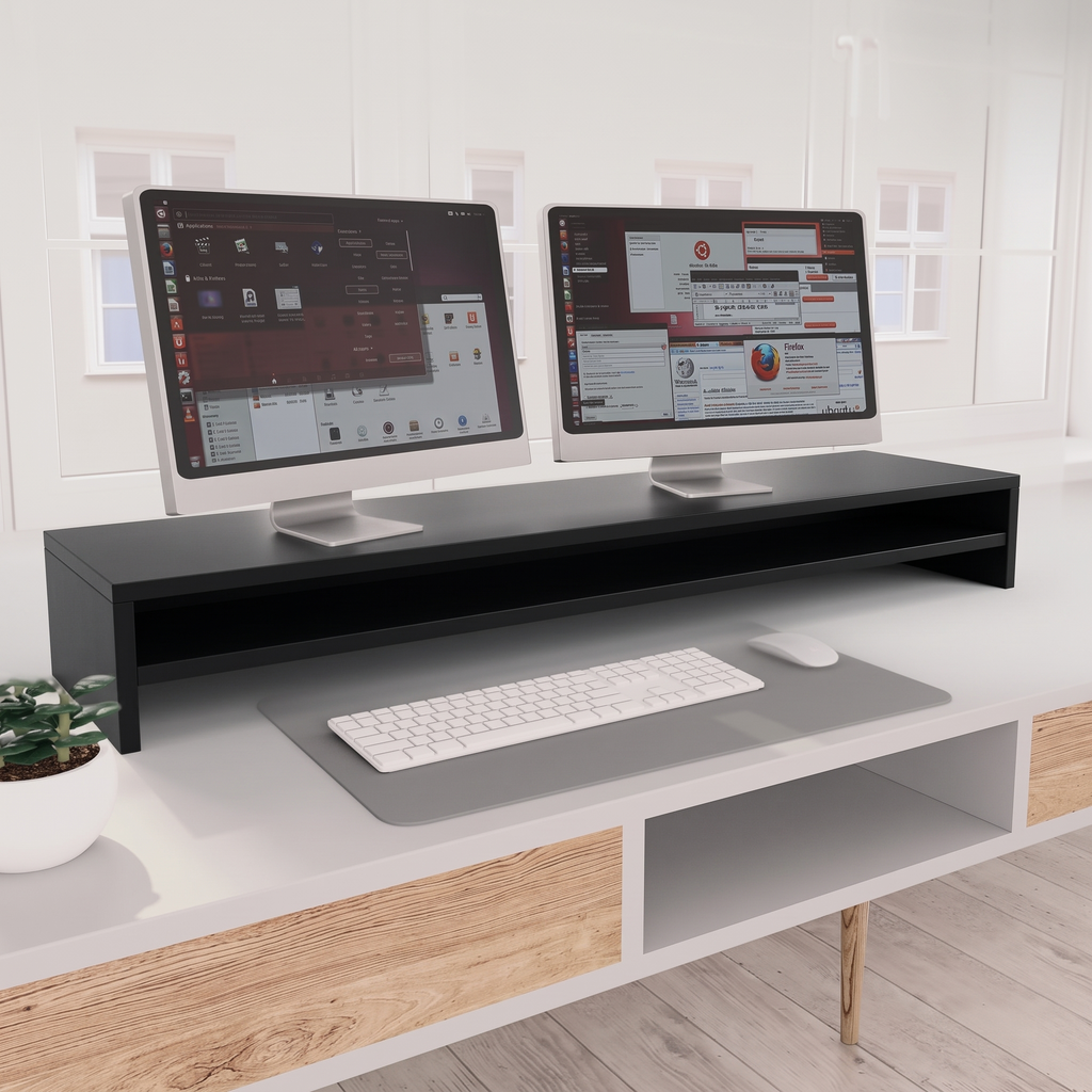 Linea Black Monitor Riser 100cm — product hero shot