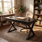 Ravenna Black Oak Writing Desk 71 inch — in a study